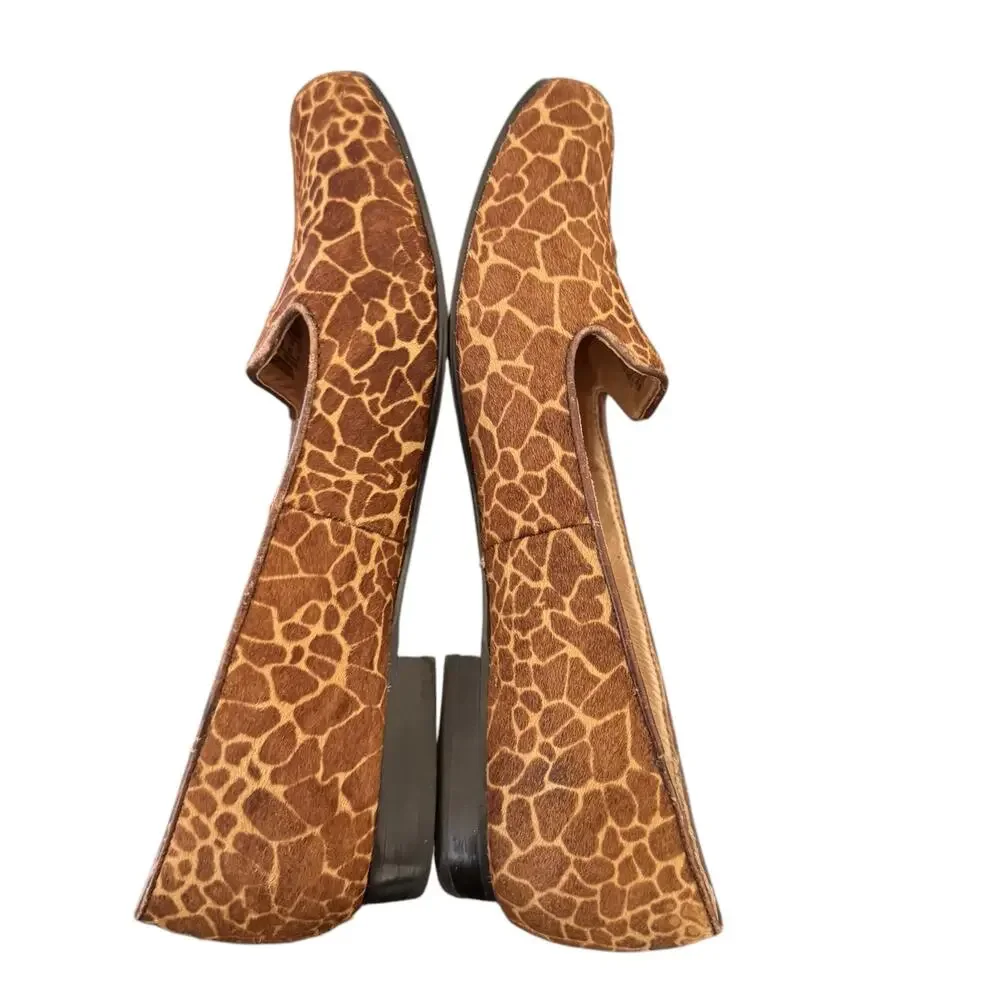 Fossil Shoes Women's 7.5 Giraffe Print Flat Fossil Slip‎ On Ballet